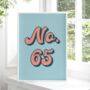 Retro House Number Print Colourful Wall Art, thumbnail 4 of 5