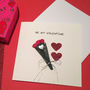 Personalised Valentine Card With Hearts And Roses, thumbnail 2 of 2