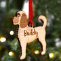 Personalised Wooden Labradoodle Dog Xmas Decoration, thumbnail 2 of 6