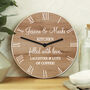 Free Text Personalised Wood Effect Clock Gift, thumbnail 2 of 4