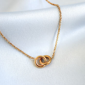 Non Tarnish Linked Rings Infinity Necklace, 5 of 10