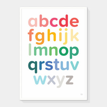 Multicoloured Lowercase Alphabet Print, 2 of 3