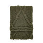 Cable Knit Diamond Throw In Dark Olive, thumbnail 2 of 3