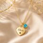 Personalised Name Heart Pendant Necklace With Birthstone Symbol, thumbnail 2 of 12
