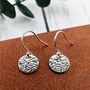 Sterling Silver Hammered Drop Earrings, thumbnail 4 of 6