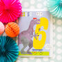 Dinosaur 6th Happy Birthday Card, thumbnail 5 of 5