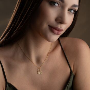 Sterling Silver Ice Skate Necklace, 5 of 10