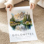 Dolomites Travel Poster, thumbnail 3 of 7