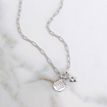 The Celestial Duo Necklace., Silver, 3 of 10