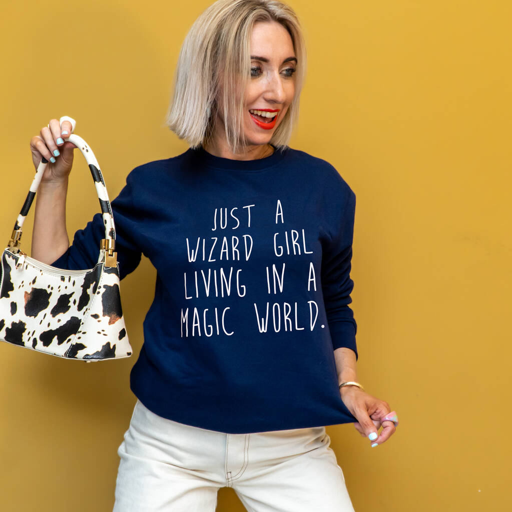 Personalised Wizard Girl, Magic World Sweatshirt, 1 of 7