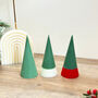 Minimalist Green Christmas Tree Pillar Candle, thumbnail 3 of 3