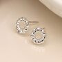 Sterling Silver Twisted Karma Circle Stud Earrings, thumbnail 1 of 5