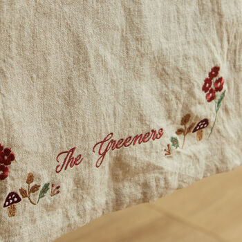 Personalised Autumn Natural Table Runner, 2 of 3