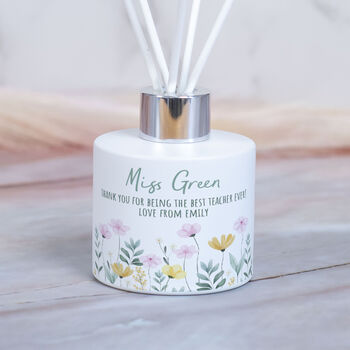 Pastel Flowers Teacher Thank You White Reed Diffuser, 3 of 3