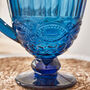 Luxury Sapphire Blue Glass Serving Pitcher, thumbnail 3 of 6