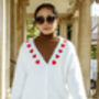 White Heart Embroidered Cardigan, thumbnail 7 of 7