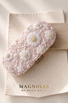 Pink Sands | Blush Embroidered Clutch Bag, 7 of 8