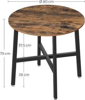 Industrial Round Kitchen Dining Table, 7 of 7