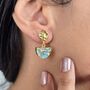 Aquamarine March Birthstone Statement Earrings, thumbnail 2 of 4