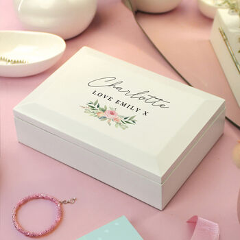 Personalised Wedding Wooden Jewellery Box – Gift For Bride, Bridesmaids And Mother Of The Bride, 4 of 5