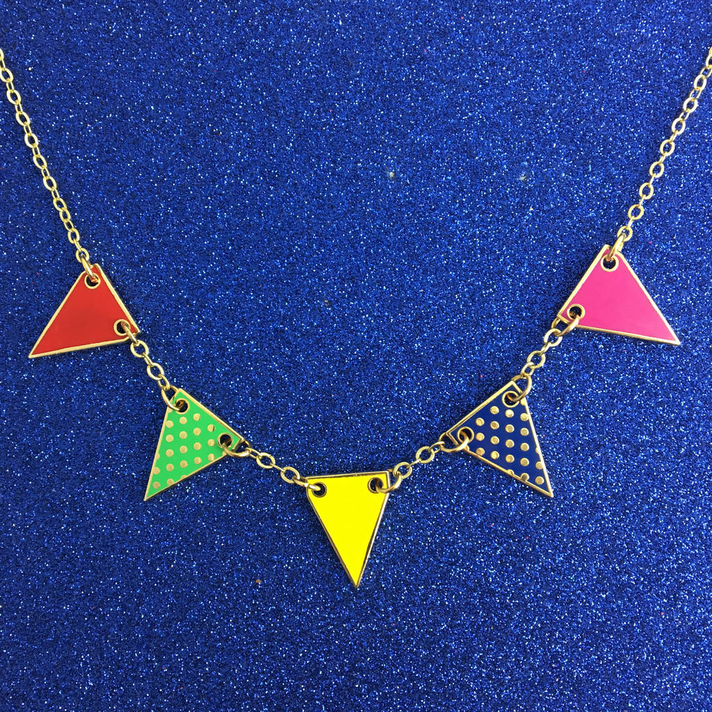 bunting necklace three colour ways available by cobalt hill