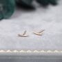Sterling Silver Curved Bar Stud Earrings, thumbnail 5 of 12