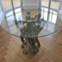 Four Seater Driftwood Round Dining Table With Glass Top, thumbnail 3 of 11