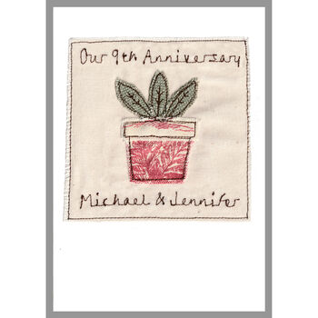 Personalised Pottery 9th Wedding Anniversary Card, 3 of 10