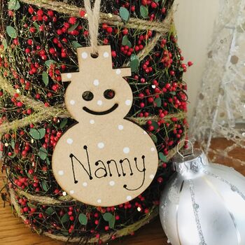 Personalised Snowman Christmas Tree Decoration, 2 of 2