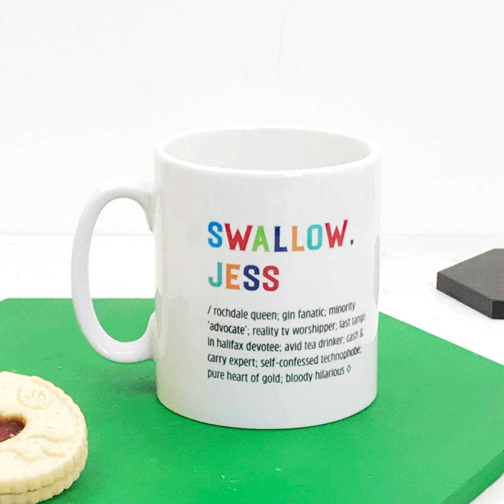 Personalised Dictionary Definition Colourful Mug By XOXO