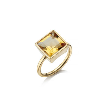 Princess Cut Citrine Statement Cocktail Ring, 4 of 8