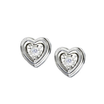 Emily And Ophelia Diamond Heart Earrings, 2 of 4