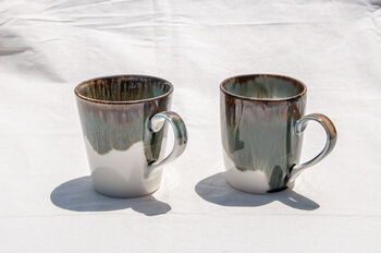 Green U Shaped Handmade Porcelain Mug, 9 of 9