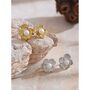 Monaco D’or Gold Pearl Daisy Flower Stud Gift Earrings, thumbnail 3 of 5