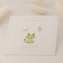 Lucky Frog Sterling Silver Stud Earrings, thumbnail 4 of 11
