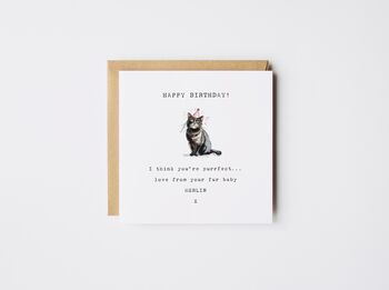 Personalised Birthday Fur Baby Tabby Card *Various Cat Breeds, 3 of 8