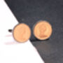 1975 50th Birthday Decimal One Penny Coin Cufflinks, thumbnail 4 of 5
