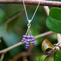 Lavender Purple Flower Pendant Necklace, thumbnail 1 of 4