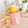 Set Of Three Retro Mug With Flower Handle, thumbnail 3 of 3