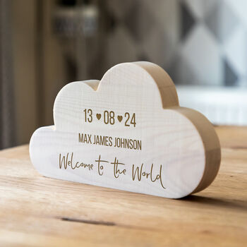 Personalised Welcome To The World Wood Cloud, 5 of 5