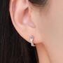 Sterling Silver Cross Over Cz Criss Cross Pave Hoop Earrings, thumbnail 1 of 12