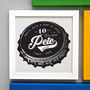 Personalised 40th Birthday Beer Bottle Top Framed Print, thumbnail 1 of 7