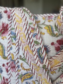 Tote Bag, Beach Bag, Block Print Indian Handbag, 5 of 12