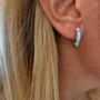 Enamel Rainbow Sterling Silver Hoop Earring, thumbnail 1 of 4