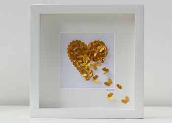 Framed Golden Wedding Anniversary Butterfly Heart, 6 of 8
