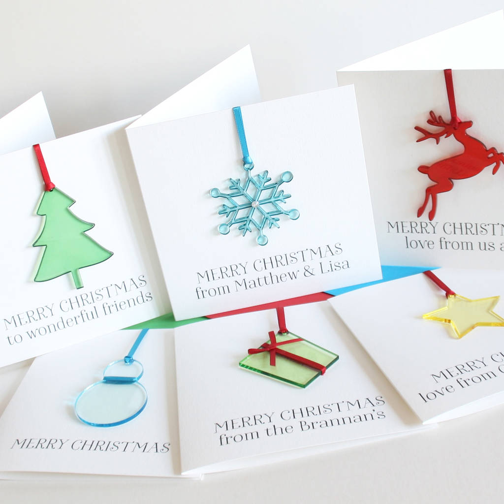 Personalised Christmas Decoration Cards X 21 By The Cornish Card