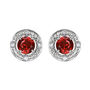 Sterling Silver Birthstone And Diamond Halo Earrings, thumbnail 8 of 12
