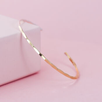 Thin Hammered Cuff Set In Rose Gold Filled, 3 of 5