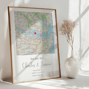 The Place We Got Engaged Personalised Map Print Engagement Gift, 3 of 10