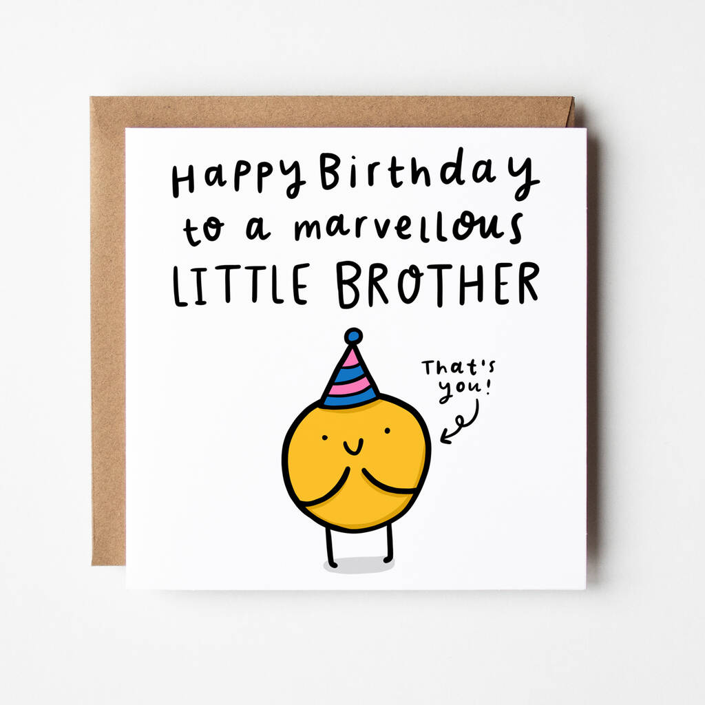 'Marvellous Little Brother' Birthday Card By Arrow Gift Co ...